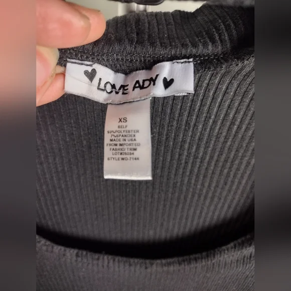 LOVE ADY NECK CUTOUT RIB KNIT BLACK DRESS SIZE XS (0-2) NWT - Picture 12 of 15